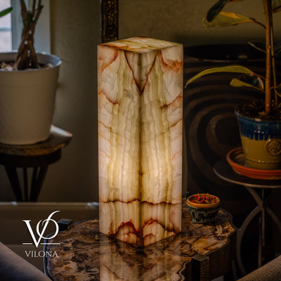 Bamboo Onyx Table Lamp – Light Edition #1 – 19.75" Tall × 6" Wide by Vilona Onyx - product image 13 for Resin Society