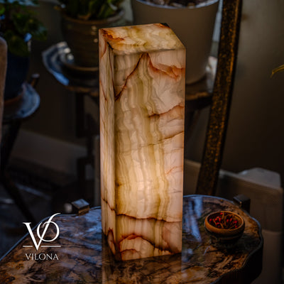 Bamboo Onyx Table Lamp – Light Edition #1 – 19.75" Tall × 6" Wide by Vilona Onyx - product image 7 for Resin Society