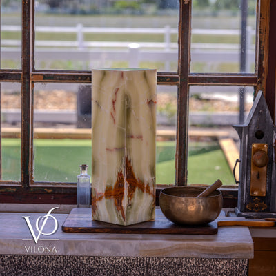 Bamboo Onyx Table Lamp – Dark Edition #1 – 19.75" Tall × 6" Wide by Vilona Onyx - product image 11 for Resin Society
