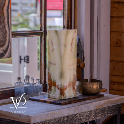 Bamboo Onyx Table Lamp – Dark Edition #1 – 19.75" Tall × 6" Wide by Vilona Onyx - product image 7 for Resin Society