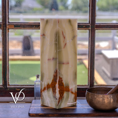 Bamboo Onyx Table Lamp – Dark Edition #1 – 19.75" Tall × 6" Wide by Vilona Onyx - product image 15 for Resin Society