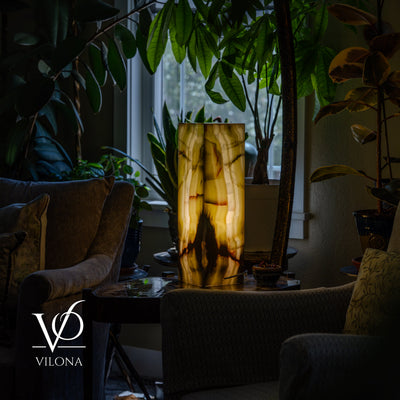 Bamboo Onyx Table Lamp – Dark Edition #1 – 19.75" Tall × 6" Wide by Vilona Onyx - product image 17 for Resin Society