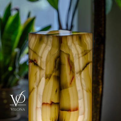 Bamboo Onyx Table Lamp – Dark Edition #1 – 19.75" Tall × 6" Wide by Vilona Onyx - product image 8 for Resin Society