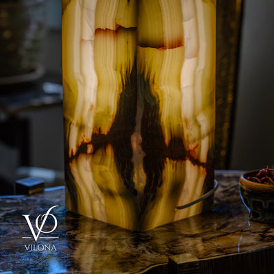 Bamboo Onyx Table Lamp – Dark Edition #1 – 19.75" Tall × 6" Wide by Vilona Onyx - product image 9 for Resin Society