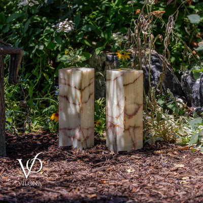 Bamboo Onyx Table Lamp Pair – Light Edition #2 – 19.75" Tall × 6" Wide by Vilona Onyx - product image 5 for Resin Society