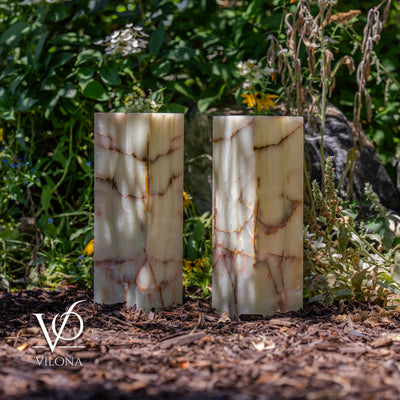 Bamboo Onyx Table Lamp Pair – Light Edition #2 – 19.75" Tall × 6" Wide by Vilona Onyx - product image 8 for Resin Society