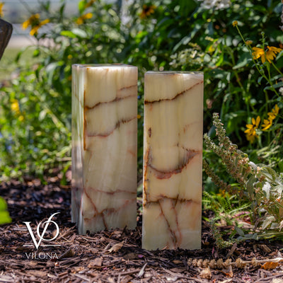 Bamboo Onyx Table Lamp Pair – Light Edition #2 – 19.75" Tall × 6" Wide by Vilona Onyx - product image 9 for Resin Society