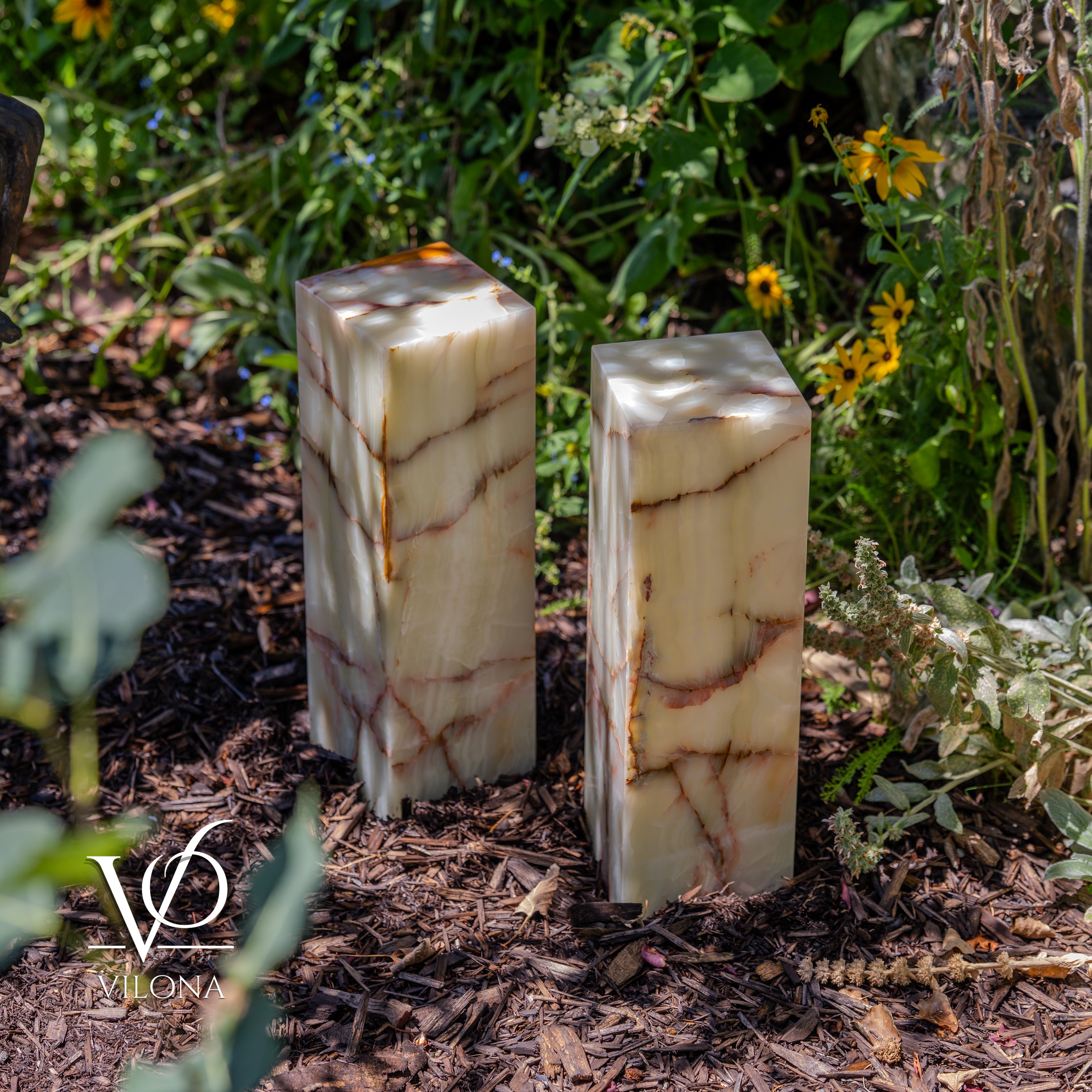 Bamboo Onyx Table Lamp Pair – Light Edition #2 – 19.75" Tall × 6" Wide by Vilona Onyx - product image 12 for Resin Society