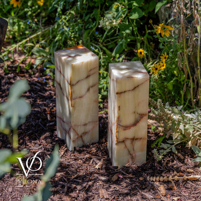 Bamboo Onyx Table Lamp Pair – Light Edition #2 – 19.75" Tall × 6" Wide by Vilona Onyx - product image 12 for Resin Society