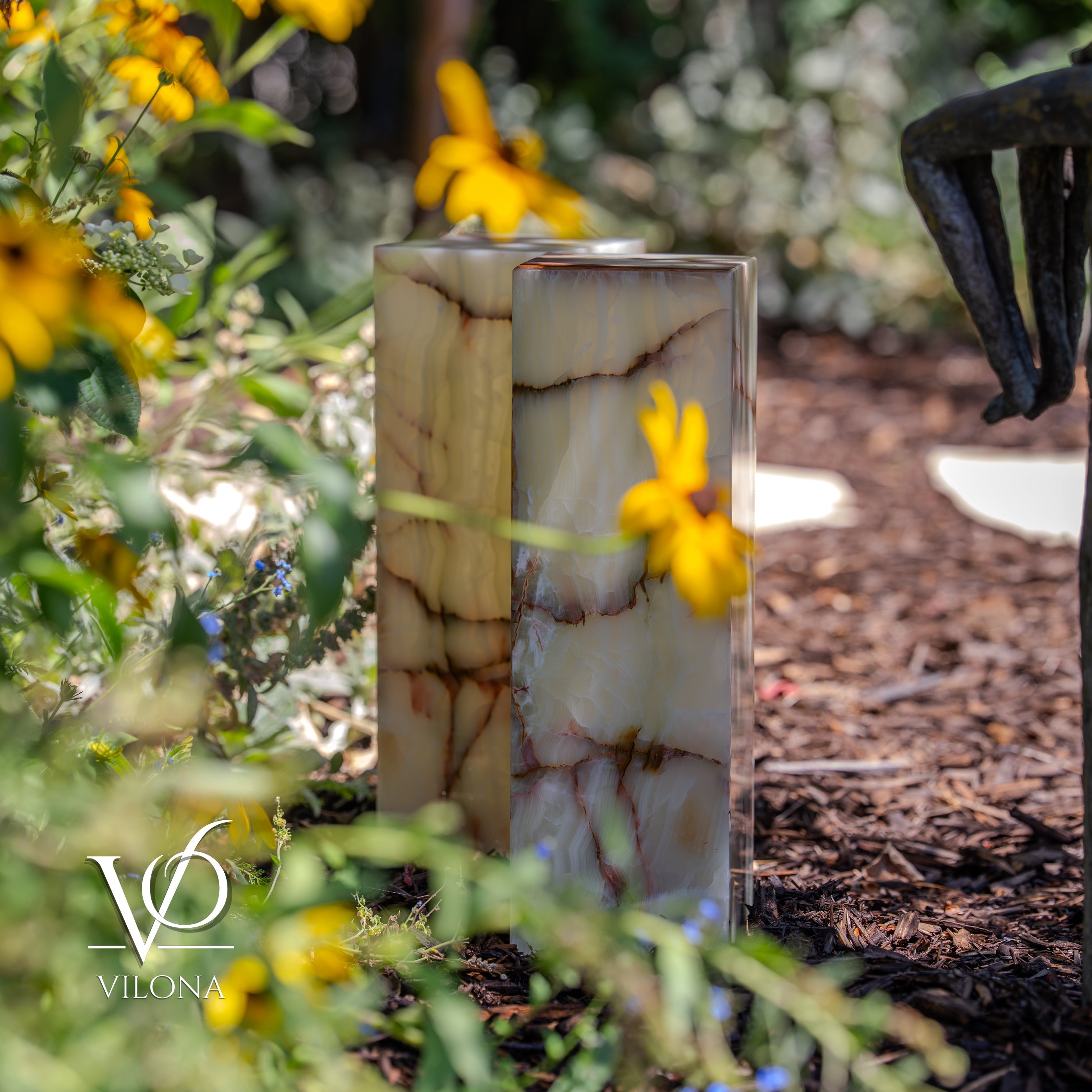 Bamboo Onyx Table Lamp Pair – Light Edition #2 – 19.75" Tall × 6" Wide by Vilona Onyx - product image 14 for Resin Society
