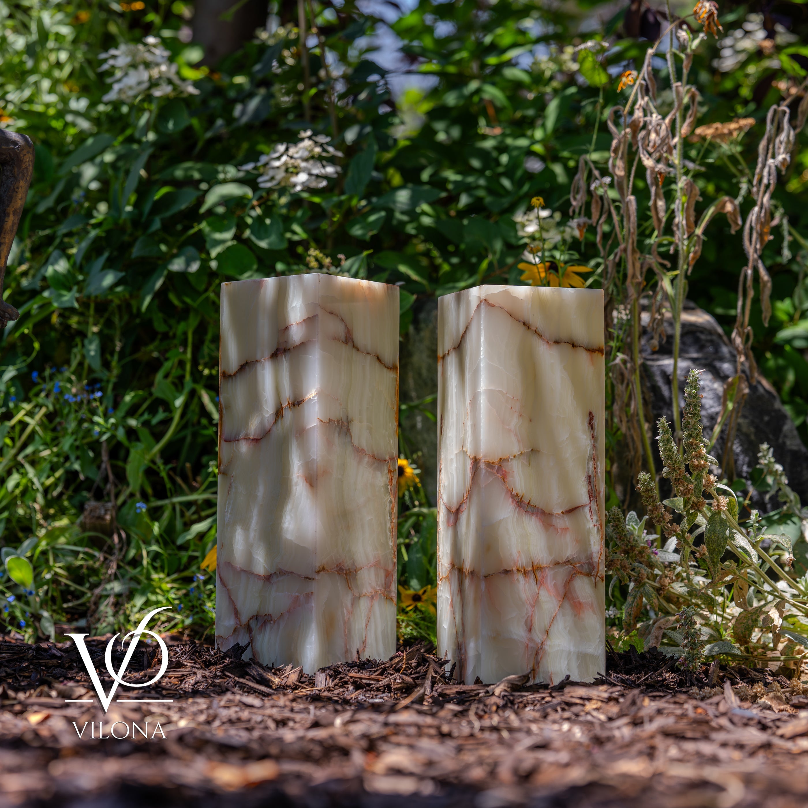 Bamboo Onyx Table Lamp Pair – Light Edition #2 – 19.75" Tall × 6" Wide by Vilona Onyx - product image 13 for Resin Society