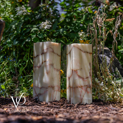 Bamboo Onyx Table Lamp Pair – Light Edition #2 – 19.75" Tall × 6" Wide by Vilona Onyx - product image 13 for Resin Society