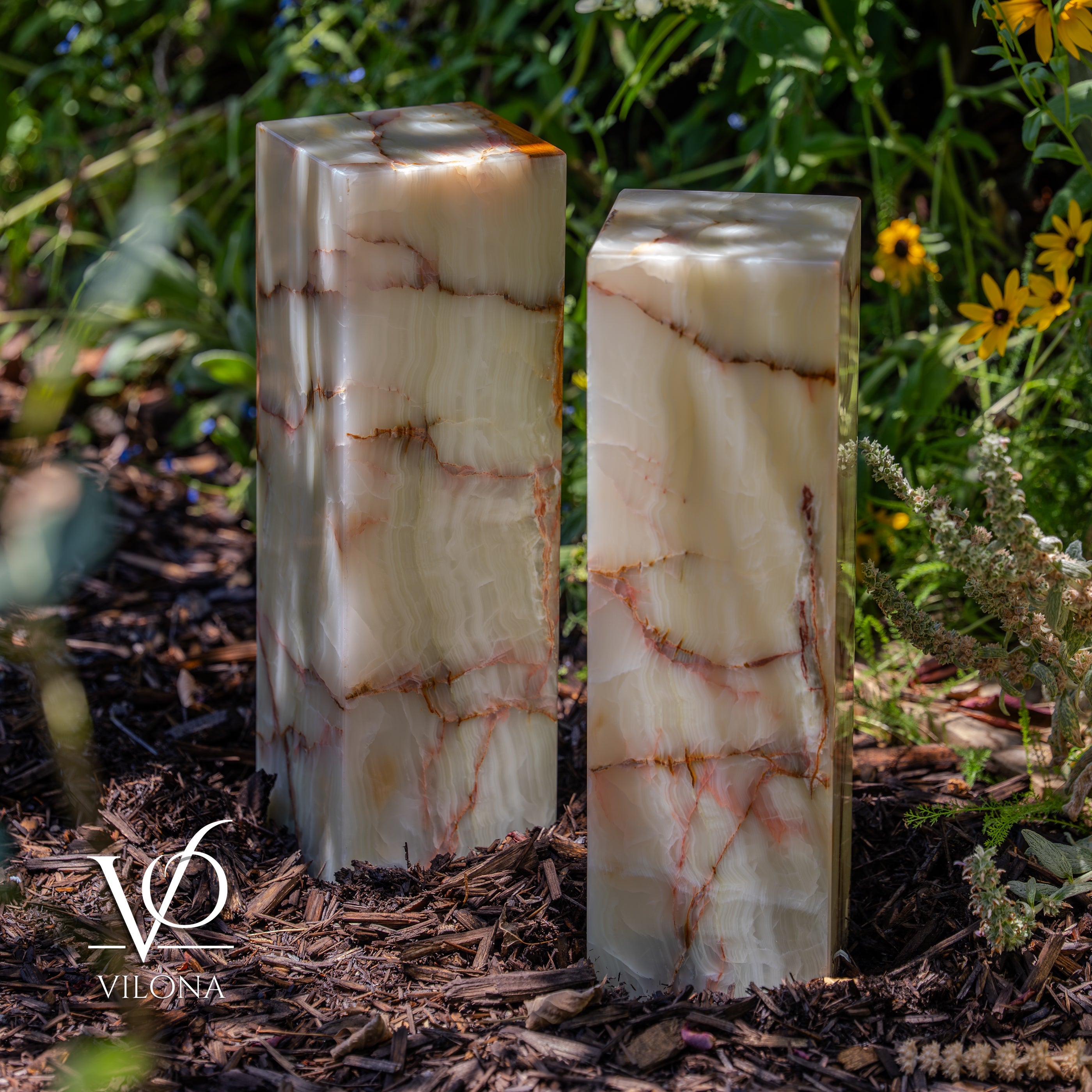 Bamboo Onyx Table Lamp Pair – Light Edition #2 – 19.75" Tall × 6" Wide by Vilona Onyx - product image 15 for Resin Society