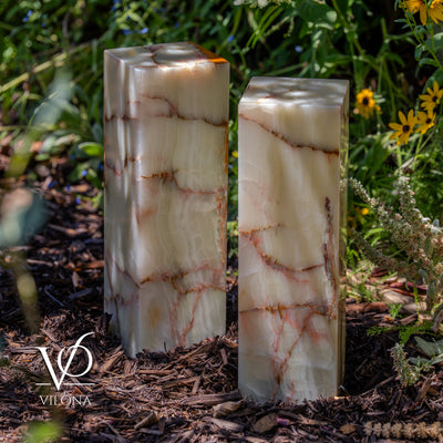 Bamboo Onyx Table Lamp Pair – Light Edition #2 – 19.75" Tall × 6" Wide by Vilona Onyx - product image 15 for Resin Society