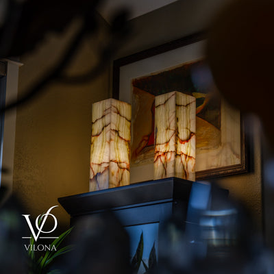 Bamboo Onyx Table Lamp Pair – Light Edition #2 – 19.75" Tall × 6" Wide by Vilona Onyx - product image 18 for Resin Society