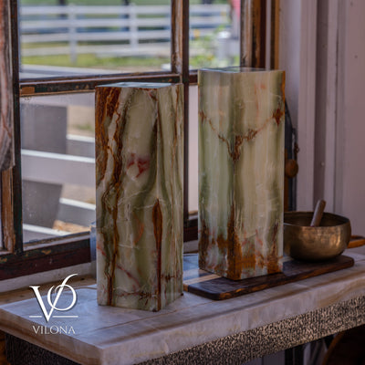 Bamboo Onyx Table Lamp Pair – Dark Edition #2 – 19.75" Tall × 6" Wide by Vilona Onyx - product image 11 for Resin Society