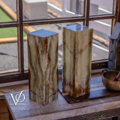 Bamboo Onyx Table Lamp Pair – Dark Edition #2 – 19.75" Tall × 6" Wide by Vilona Onyx - product image 13 for Resin Society