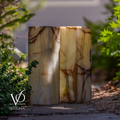 Bamboo Onyx Table Lamp Pair – Light Edition #3 – 19.75" Tall × 6" Wide by Vilona Onyx - product image 3 for Resin Society