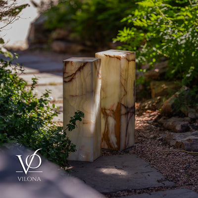 Bamboo Onyx Table Lamp Pair – Light Edition #3 – 19.75" Tall × 6" Wide by Vilona Onyx - product image 6 for Resin Society