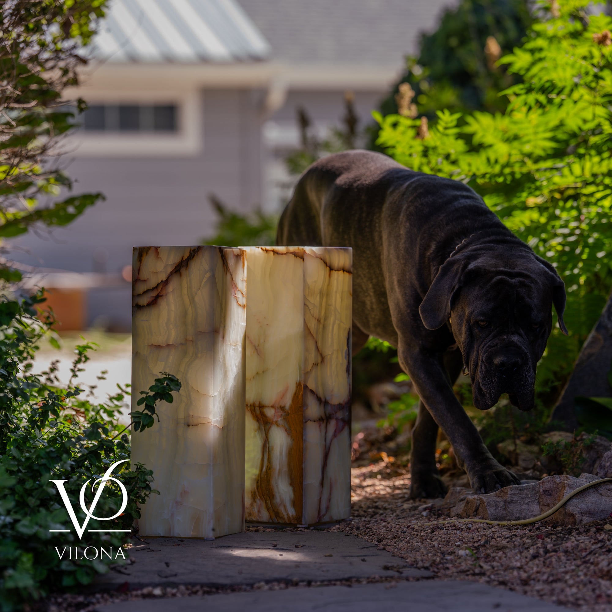 Bamboo Onyx Table Lamp Pair – Light Edition #3 – 19.75" Tall × 6" Wide by Vilona Onyx - main product image for Resin Society