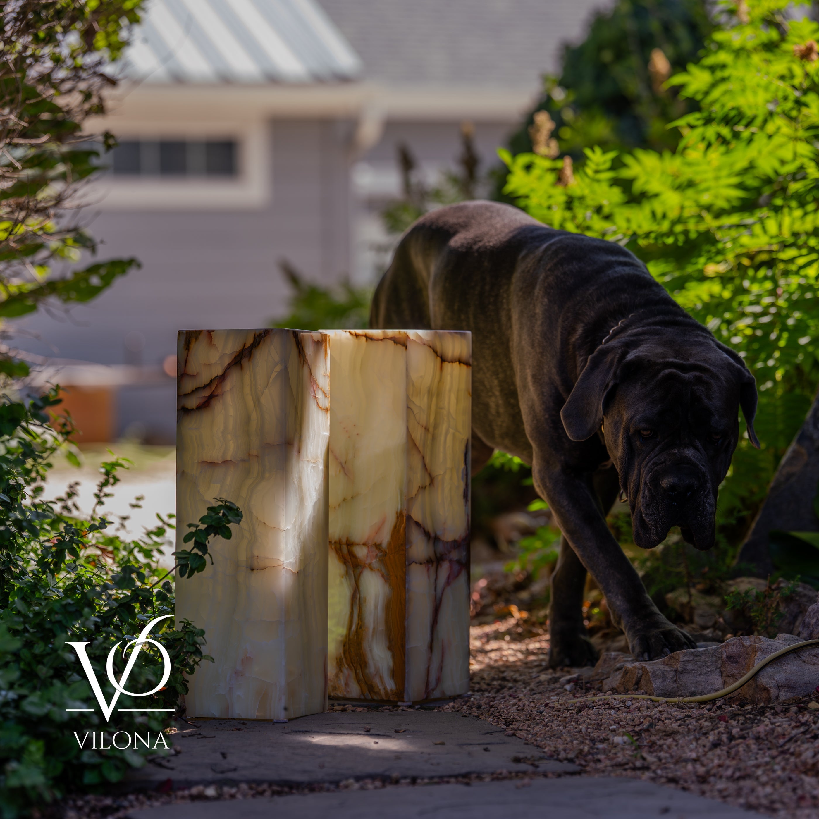 Bamboo Onyx Table Lamp Pair – Light Edition #3 – 19.75" Tall × 6" Wide by Vilona Onyx - main product image for Resin Society