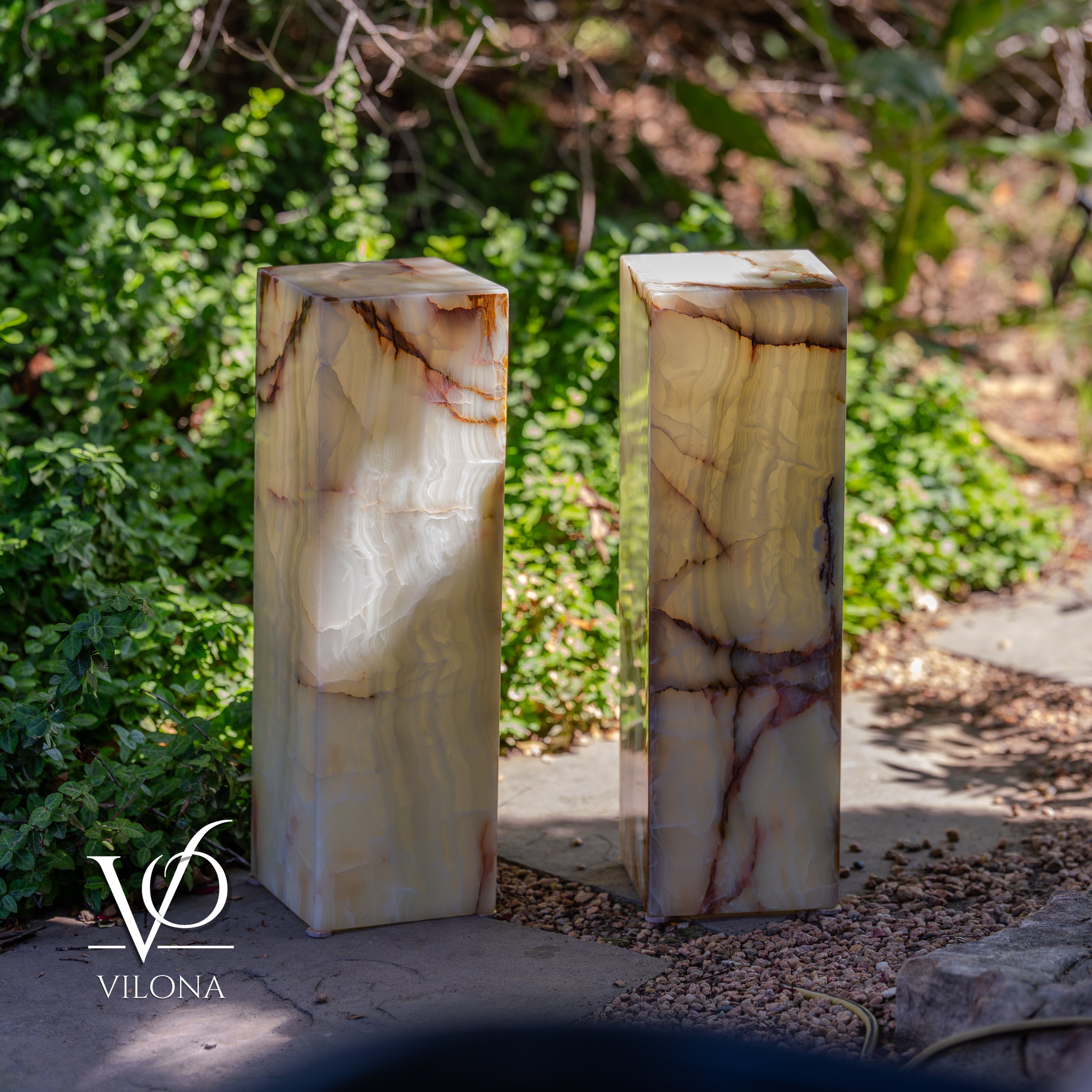 Bamboo Onyx Table Lamp Pair – Light Edition #3 – 19.75" Tall × 6" Wide by Vilona Onyx - product image 9 for Resin Society