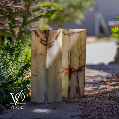 Bamboo Onyx Table Lamp Pair – Light Edition #3 – 19.75" Tall × 6" Wide by Vilona Onyx - product image 12 for Resin Society
