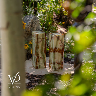 Bamboo Onyx Table Lamp Pair – Dark Edition #3 – 19.75" Tall × 6" Wide by Vilona Onyx - product image 10 for Resin Society