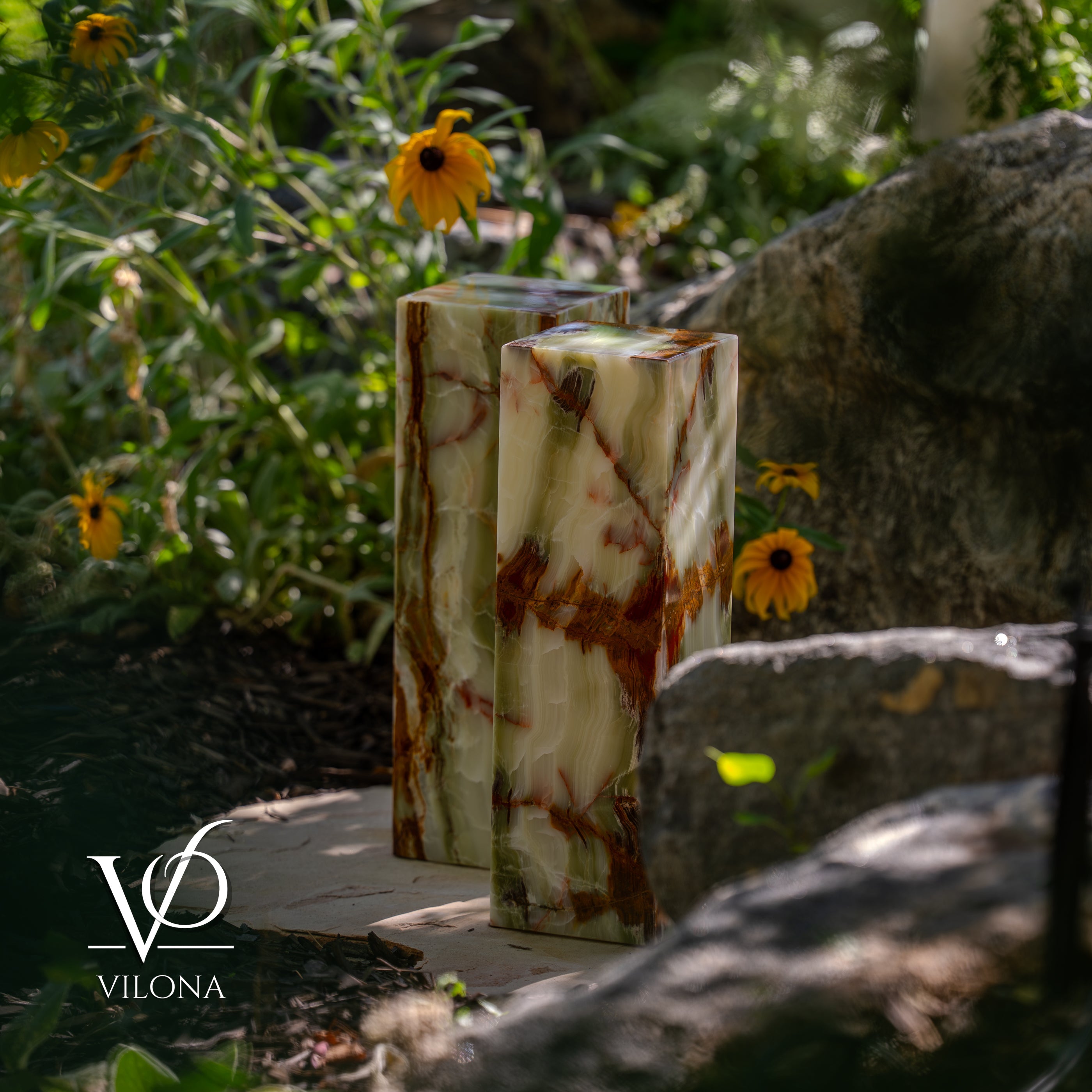 Bamboo Onyx Table Lamp Pair – Dark Edition #3 – 19.75" Tall × 6" Wide by Vilona Onyx - product image 12 for Resin Society