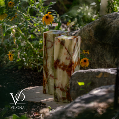 Bamboo Onyx Table Lamp Pair – Dark Edition #3 – 19.75" Tall × 6" Wide by Vilona Onyx - product image 12 for Resin Society