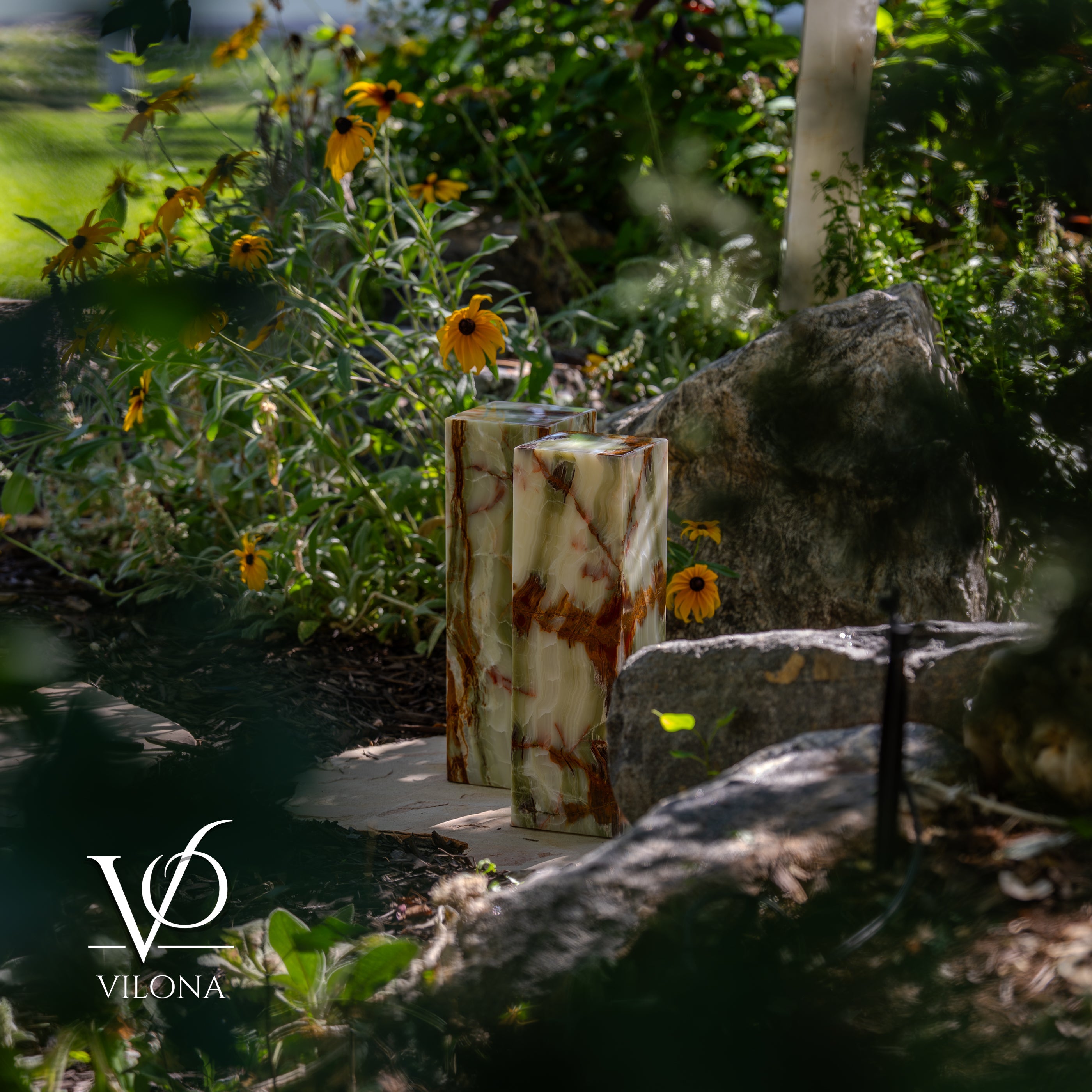 Bamboo Onyx Table Lamp Pair – Dark Edition #3 – 19.75" Tall × 6" Wide by Vilona Onyx - product image 14 for Resin Society