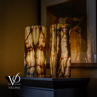 Bamboo Onyx Table Lamp Pair – Dark Edition #3 – 19.75" Tall × 6" Wide by Vilona Onyx - product image 6 for Resin Society