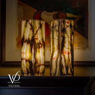 Bamboo Onyx Table Lamp Pair – Dark Edition #3 – 19.75" Tall × 6" Wide by Vilona Onyx - product image 13 for Resin Society