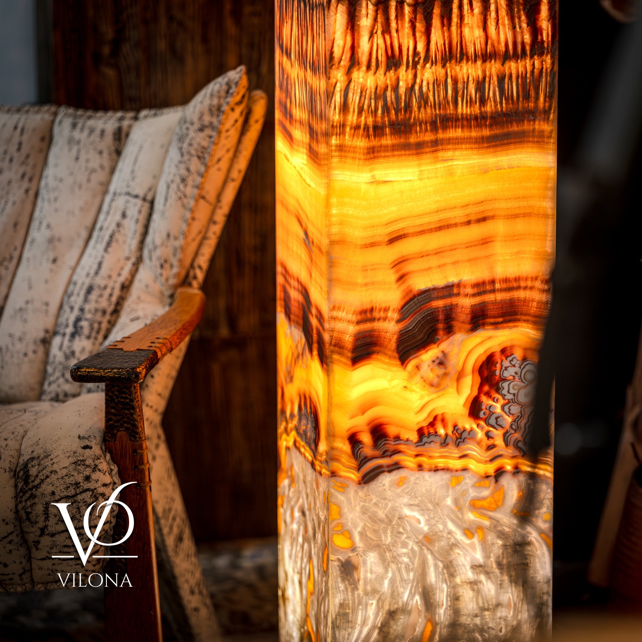 Exotic Dragon Eye Golden Cloud (Onyx Floor Lamp) by Vilona Onyx - product image 9 for Resin Society