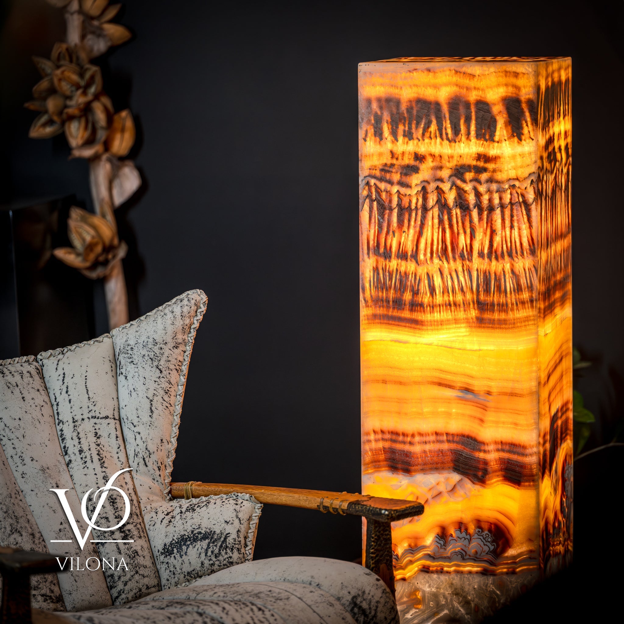 Exotic Dragon Eye Golden Cloud (Onyx Floor Lamp) by Vilona Onyx - product image 2 for Resin Society