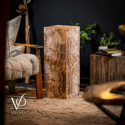 Honeycomb Onyx Floor Lamp -Exotic - Small - 32” H x 12"W - Square - #2 by Vilona Onyx - product image 15 for Resin Society