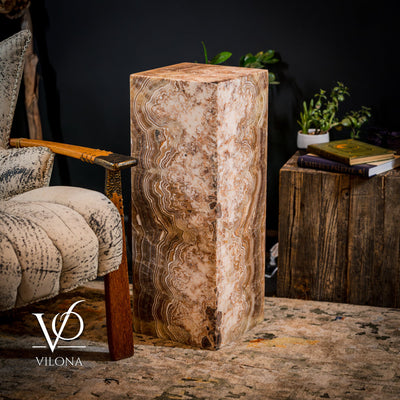 Honeycomb Onyx Floor Lamp -Exotic - Small - 32” H x 12"W - Square - #2 by Vilona Onyx - product image 14 for Resin Society