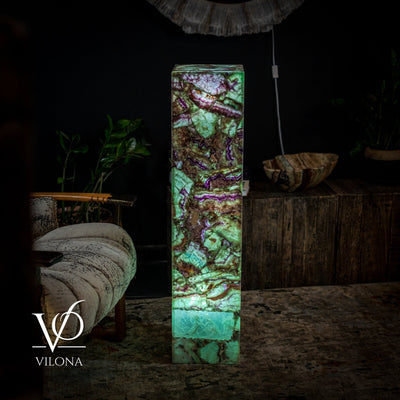 Fluorite Floor Lamp - Medium - 43.5"H x 10"W - Square - #10 by Vilona Onyx - product image 5 for Resin Society