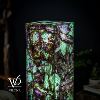 Fluorite Floor Lamp - Medium - 43.5"H x 10"W - Square - #10 by Vilona Onyx - product image 4 for Resin Society
