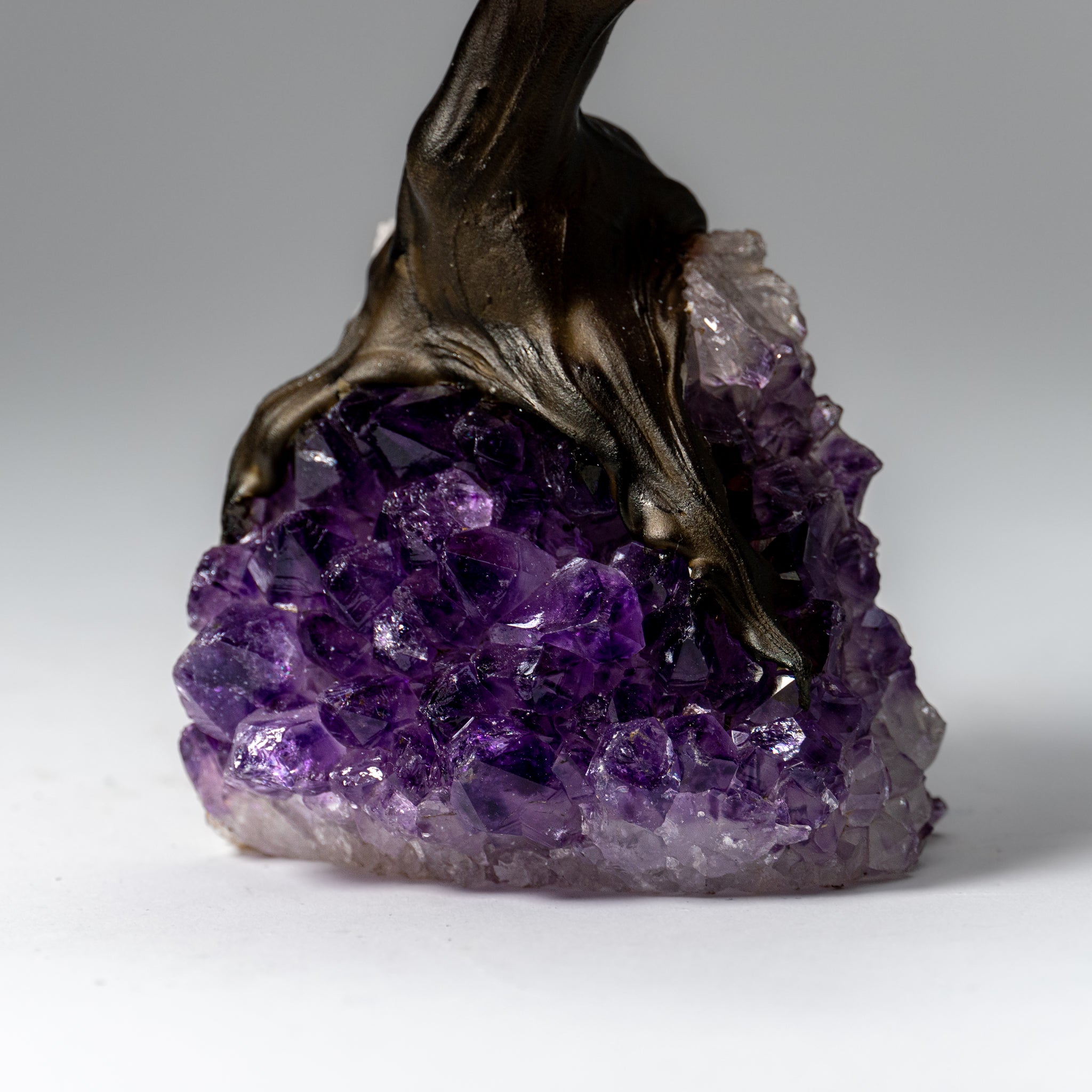 Genuine Rose Quartz Clustered Gemstone Tree on Amethyst Matrix (5 inch)(The Love Tree)