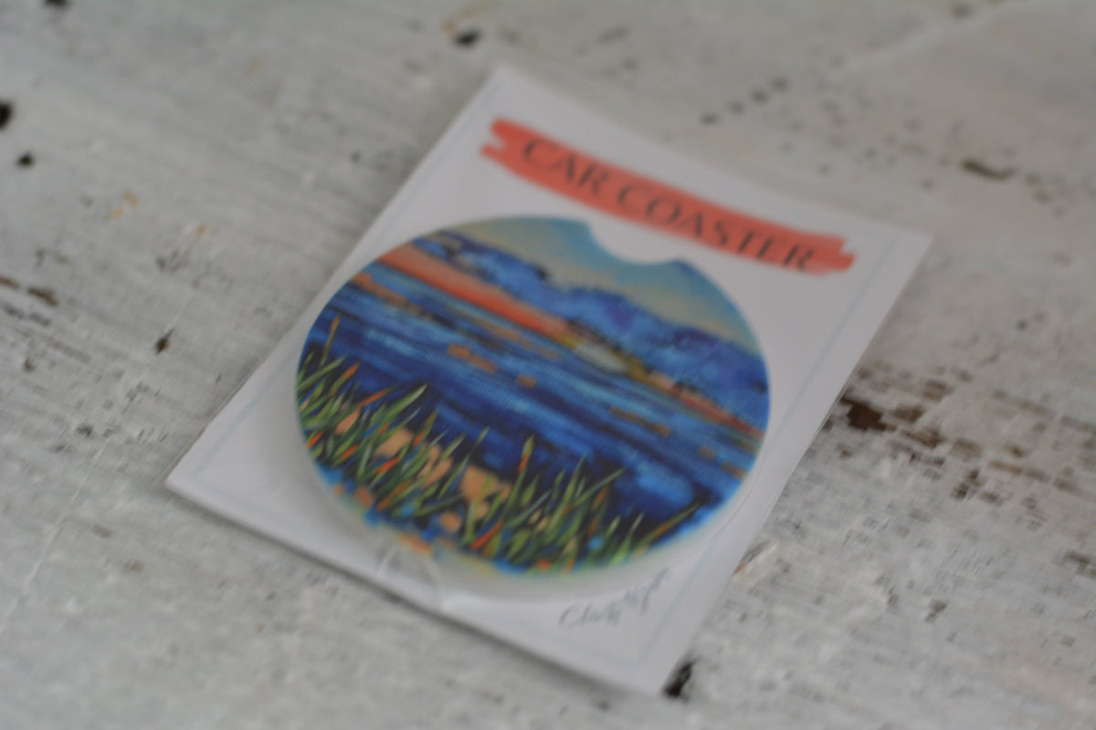 Car Coaster: Small Point Mackinac Island - Black Eyed Susans. Artist Christi Dreese detail image - Resin Society