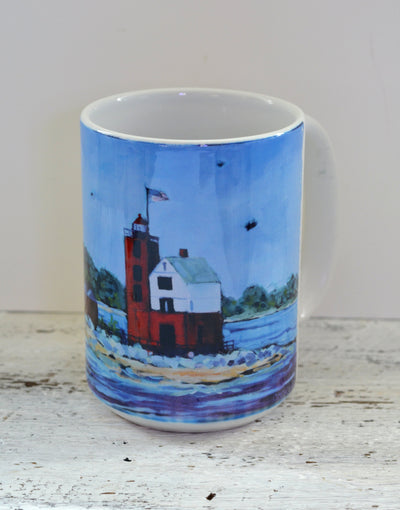 Drinkware - Round Island Lighthouse Mackinac Island.