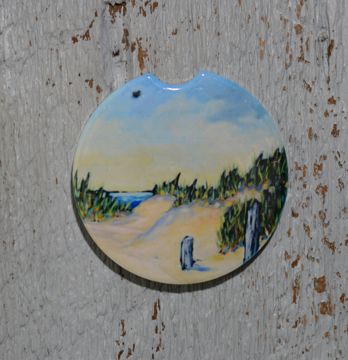 Car Coaster: Peace at the Lake. Artist Christi Dreese by Dreese Fine Art - Resin Society