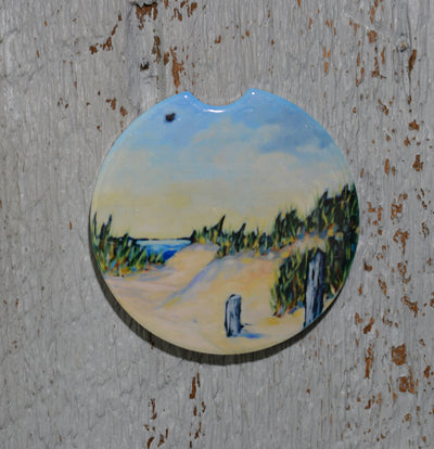 Car Coaster: Peace at the Lake. Artist Christi Dreese by Dreese Fine Art - Resin Society
