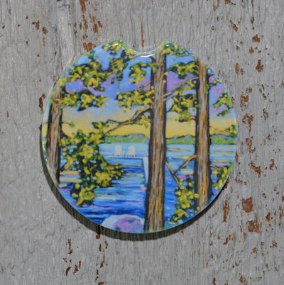 Car Coaster: Weekend Getaway. Artist Christi Dreese by Dreese Fine Art - Resin Society
