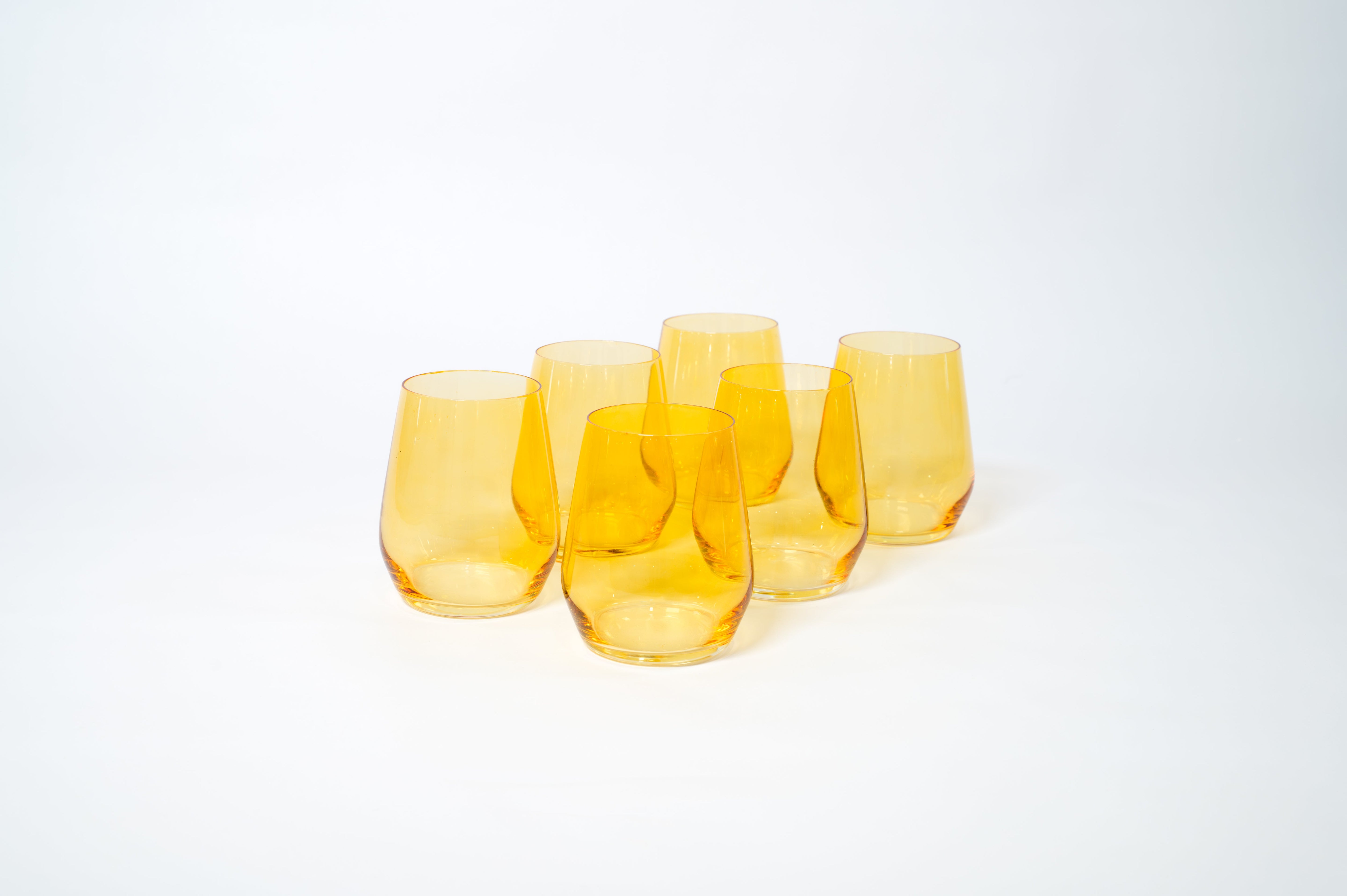 Sunshine Yellow - Stemless Colored Wine Glass