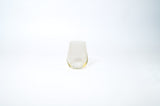 Yellow stemless wine glass from the Golden Hour Ombré Collection by glasshauseco