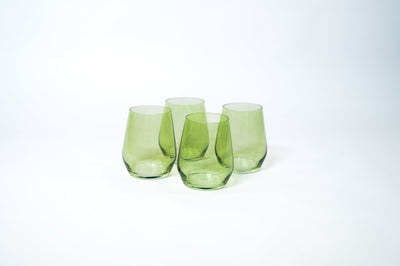 Matcha Green - Stemless Colored Wine Glass