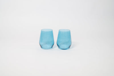 Blue Lagoon - Stemless Colored Wine Glass