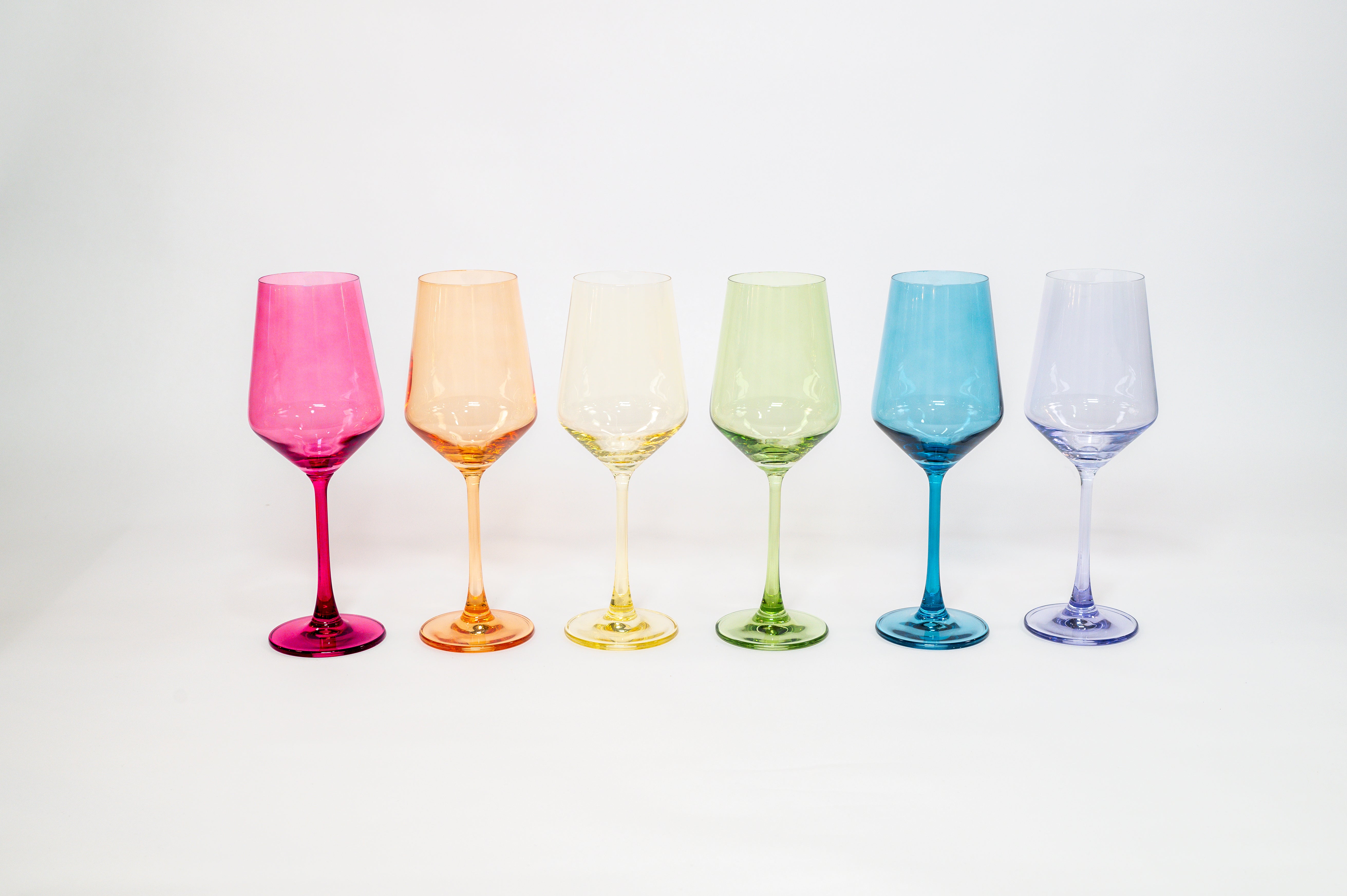 Rainbow - Pastel Tones Wine Glasses by glasshauseco